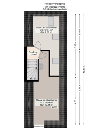 Floorplan - Folkingestraat 50A, 9711 JZ Groningen